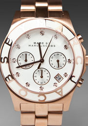  Shop Authentic Marc Jacobs Blade Chronograph White Dial Rose Gold Steel Strap Watch for Women - MBM3082 - Luxxuri