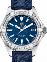  Shop Authentic Tag Heuer Aquaracer Quartz Diamonds Blue Dial Blue Nylon Strap Watch for Women - WAY131N.FT6091 - Luxxuri