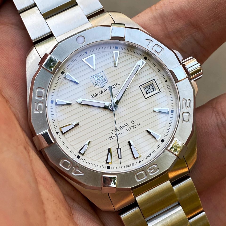  Shop Authentic Tag Heuer Aquaracer Automatic White Dial Silver Steel Strap Watch for Men - WAY2111.BA0928 - Luxxuri
