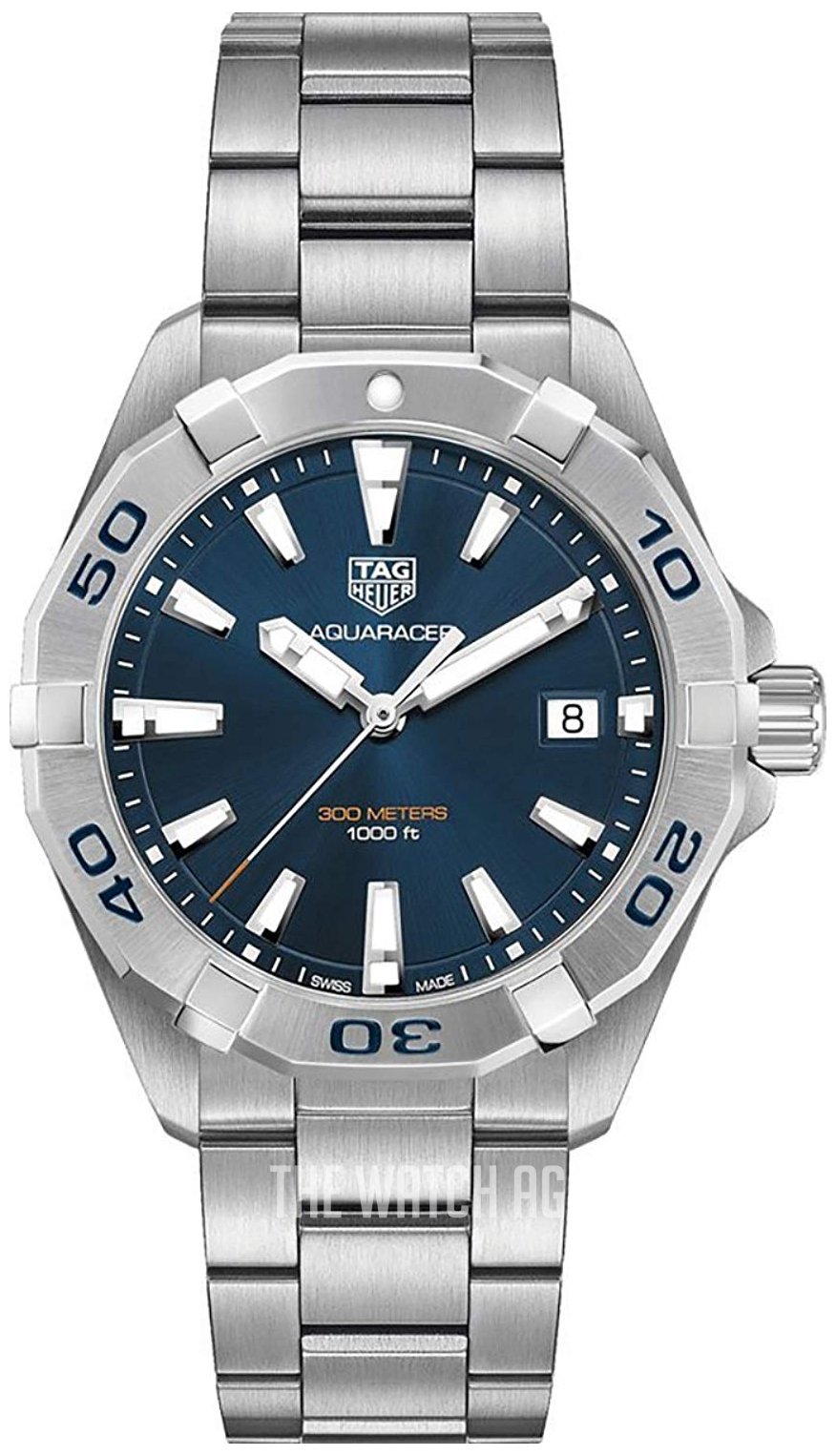  Shop Authentic Tag Heuer Aquaracer Automatic Blue Dial Silver Steel Strap Watch for Men - WBD2112.BA0928 - Luxxuri