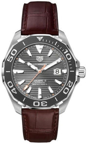  Shop Authentic Tag Heuer Aquaracer Caliber 5 Black Dial Brown Leather Strap Watch for Men - WAY201M.FC6474 - Luxxuri