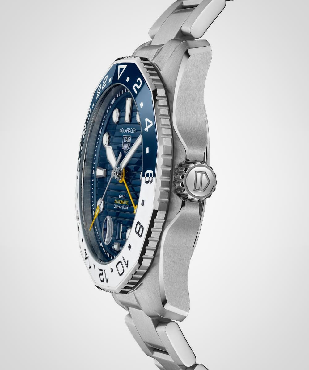  Shop Authentic Tag Heuer Aquaracer Professional 300 GMT Automatic Blue Dial Silver Steel Strap Watch for Men - WBP2010.BA0632 - Luxxuri