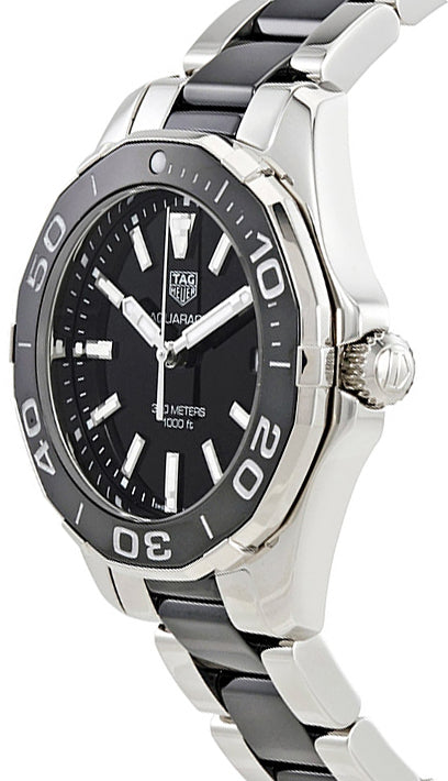  Shop Authentic Tag Heuer Aquaracer Quartz Black Dial Two Tone Steel Strap Watch for Men - WAY131A.BA0913 - Luxxuri