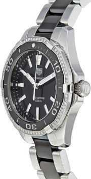  Shop Authentic Tag Heuer Aquaracer Quartz Diamonds Black Dial Two Tone Steel Strap Watch for Women - WAY131G.BA0913 - Luxxuri