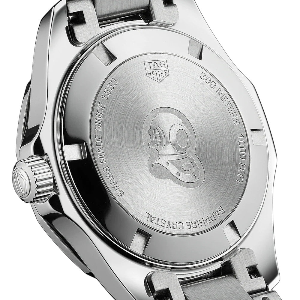  Shop Authentic Tag Heuer Aquaracer Quartz Diamonds Black Dial Silver Steel Strap Watch for Women - WAY131P.BA0748 - Luxxuri
