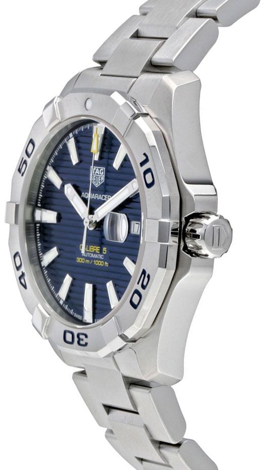  Shop Authentic Tag Heuer Aquaracer Calibre 5 Automatic Blue Dial Silver Steel Strap Watch for Men - WAY2012.BA0927 - Luxxuri