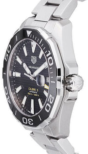  Shop Authentic Tag Heuer Aquaracer Black Dial Silver Steel Strap Strap Watch for Men - WAY201A.BA0927 - Luxxuri