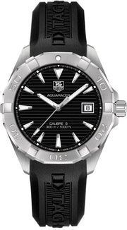  Shop Authentic Tag Heuer Aquaracer Automatic Caliber 5 Black Dial Black Rubber Strap Watch for Men - WAY2110.FT8021 - Luxxuri