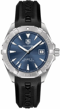  Shop Authentic Tag Heuer Aquaracer Caliber 5 Blue Dial Black Rubber Strap Watch for Men - WAY2112.FT8021 - Luxxuri