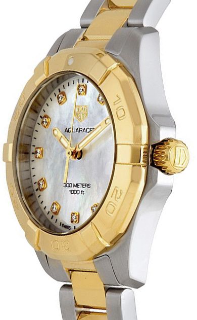  Shop Authentic Tag Heuer Aquaracer White Mother of Pearl Dial Two Tone Steel Strap Watch for Women - WBD1322.BB0320 - Luxxuri