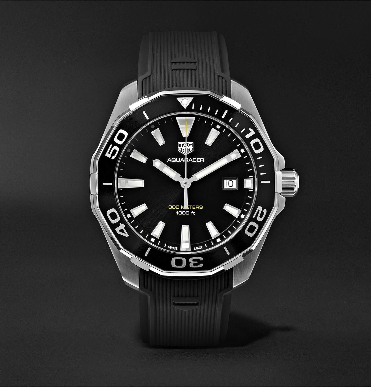  Shop Authentic Tag Heuer Aquaracer Quartz Black Dial Black Rubber Strap Watch for Men -  WAY101A.FT6141 - Luxxuri