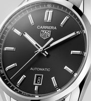  Shop Authentic Tag Heuer Carrera Date Black Dial Silver Steel Strap Watch for Men - WBN2110.BA0639 - Luxxuri
