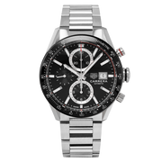  Shop Authentic Tag Heuer Carrera Automatic Chronograph Black Dial Silver Steel Strap Watch for Men - CBM2110.BA0651 - Luxxuri
