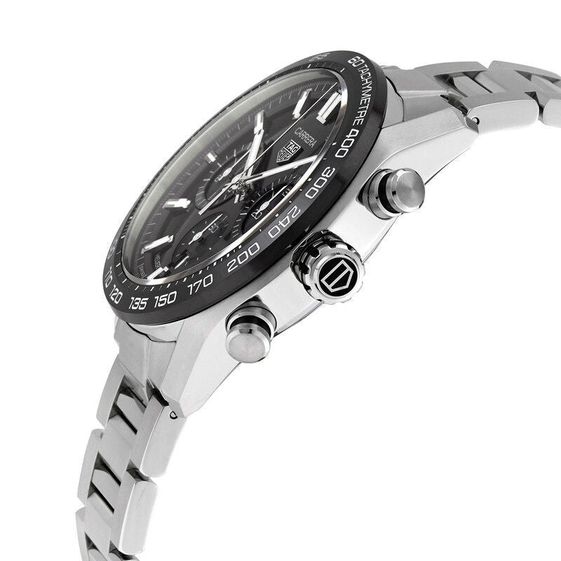  Shop Authentic Tag Heuer Carrera Automatic Chronograph Black Dial Silver Steel Strap Watch for Men - CBN2A1B.BA0643 - Luxxuri