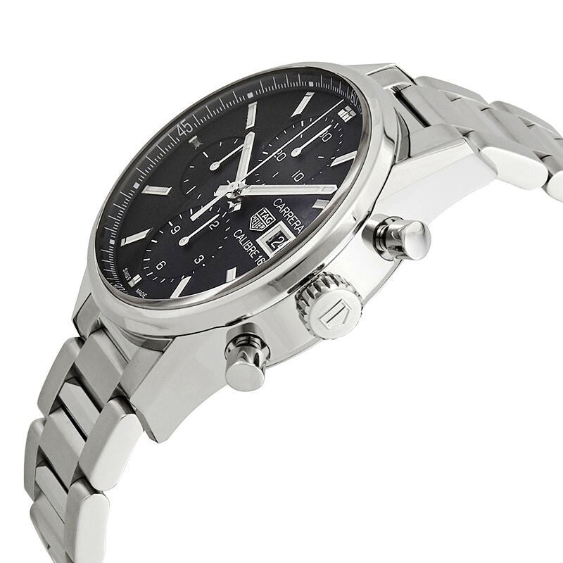  Shop Authentic Tag Heuer Carrera Automatic Chronograph Black Dial Silver Steel Strap Watch for Men - CBK2110.BA0715 - Luxxuri