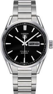  Shop Authentic Tag Heuer Carrera Calibre 5 Automatic Black Dial Silver Steel Strap Watch for Men - WAR201A.BA0723 - Luxxuri