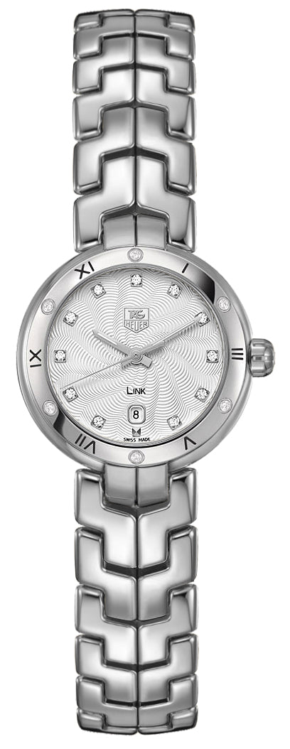  Shop Authentic Tag Heuer Link Diamonds Silver Dial Silver Steel Strap Watch for Women - WAT1413.BA0954 - Luxxuri
