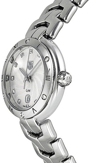  Shop Authentic Tag Heuer Link Diamonds Silver Dial Silver Steel Strap Watch for Women - WAT1413.BA0954 - Luxxuri