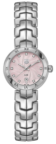  Shop Authentic Tag Heuer Link Diamonds Pink Dial Silver Steel Strap Watch for Women - WAT1415.BA0954 - Luxxuri
