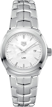  Shop Authentic Tag Heuer Link Quartz Mother of Pearl Dial Silver Steel Strap Watch for Women - WBC1310.BA0600 - Luxxuri