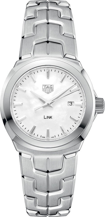  Shop Authentic Tag Heuer Link Quartz Mother of Pearl Dial Silver Steel Strap Watch for Women - WBC1310.BA0600 - Luxxuri