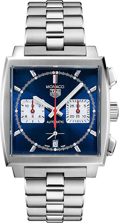  Shop Authentic Tag Heuer Monaco Automatic Chronograph Blue Dial Silver Steel Strap Watch for Men - CBL2111.BA0644 - Luxxuri