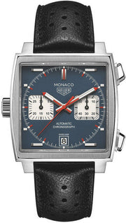 Shop Authentic Tag Heuer Monaco Automatic Chronograph Blue Dial Black Leather Strap Watch for Men - CAW211P.FC6356 - Luxxuri