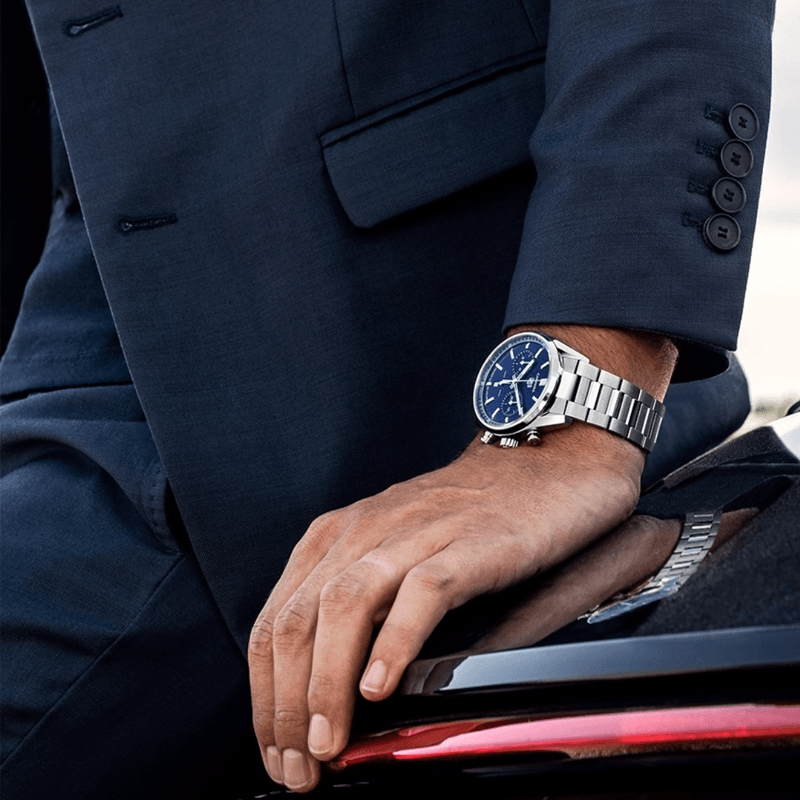  Shop Authentic Tag Heuer Carrera Chronograph 41mm Blue Dial Silver Steel Strap Watch for Men - CBK2112.BA0715 - Luxxuri