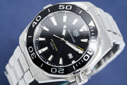 Shop Authentic Tag Heuer Aquaracer Quartz Black Dial Silver Steel Strap Watch for Men - WAY101A.BA0746 - Luxxuri