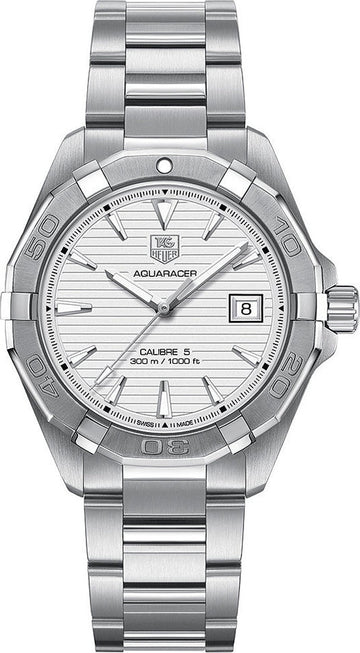  Shop Authentic Tag Heuer Aquaracer Automatic White Dial Silver Steel Strap Watch for Men - WAY2111.BA0928 - Luxxuri