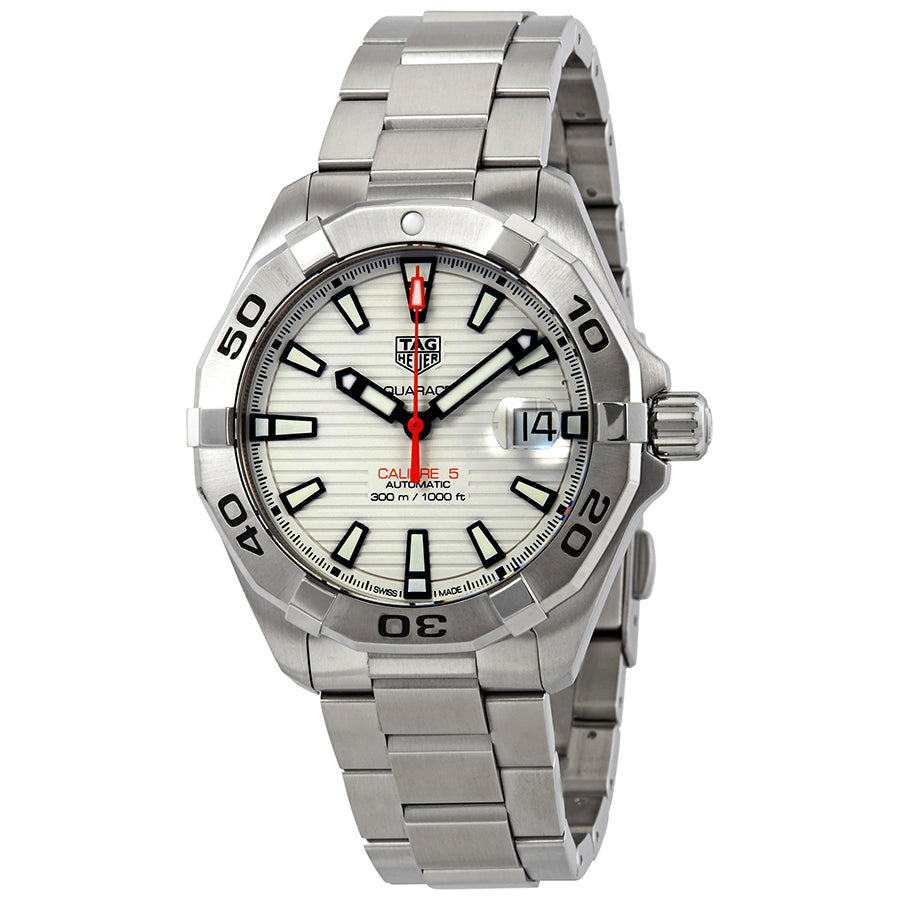  Shop Authentic Tag Heuer Aquaracer Automatic White Dial Silver Steel Strap Watch for Men - WBD2111.BA0928 - Luxxuri