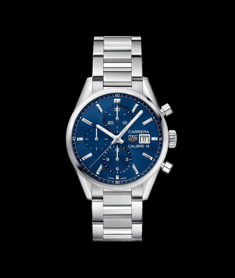  Shop Authentic Tag Heuer Carrera Chronograph 41mm Blue Dial Silver Steel Strap Watch for Men - CBK2112.BA0715 - Luxxuri