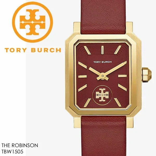 Tory Burch Robinson Quartz Red Dial Red Leather Strap Watch for Women - TBW1505