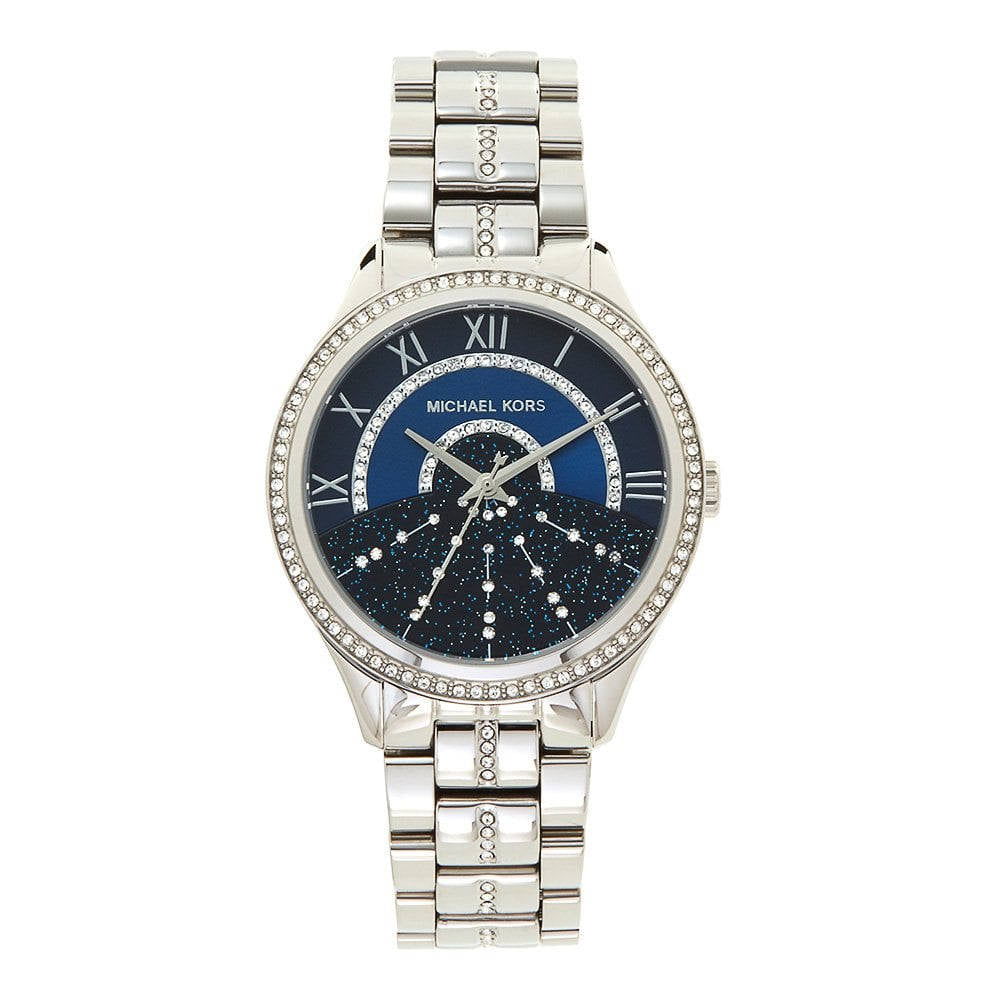  Shop Authentic Michael Kors Lauryn Blue Dial Silver Steel Strap Watch for Women - MK3720 - Luxxuri