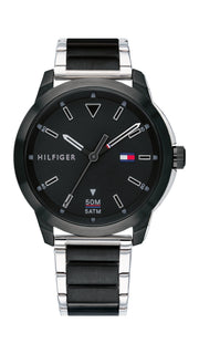  Shop Authentic Tommy Hilfiger Sneaker Quartz Black Dial Two Tone Steel Strap Watch for Men - 1791619 - Luxxuri