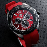  Shop Authentic Tag Heuer Formula 1 Chronograph Red Dial Red Rubber Strap Watch for Men - CAZ101AN.FT8055 - Luxxuri