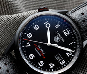  Shop Authentic Tag Heuer Carrera Calibre 5 Drive Timer Black Dial Black Leather Strap Watch for Men - WAR2A80.FC6337 - Luxxuri
