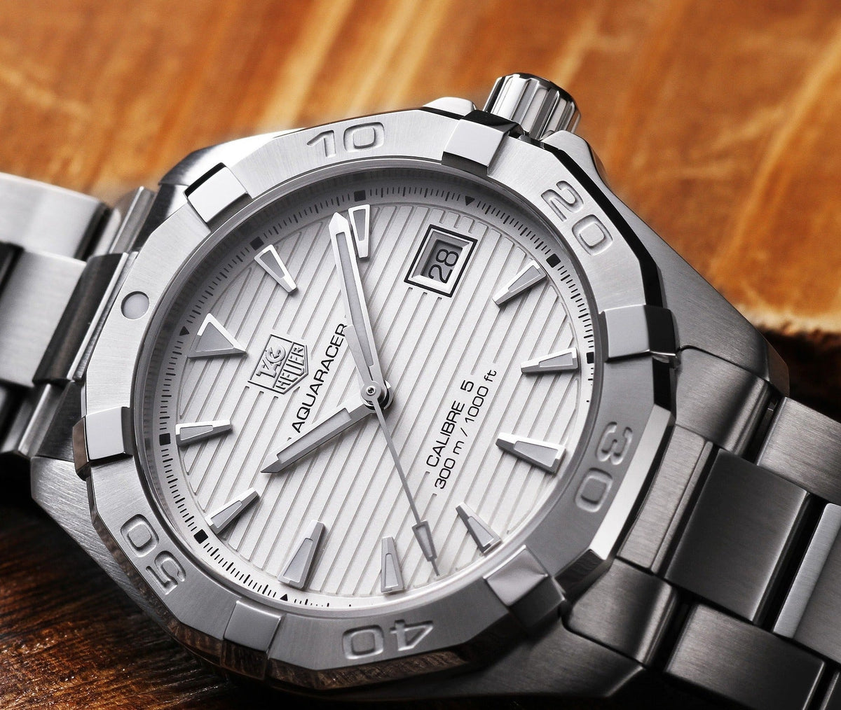  Shop Authentic Tag Heuer Aquaracer Automatic White Dial Silver Steel Strap Watch for Men - WAY2111.BA0928 - Luxxuri