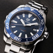  Shop Authentic Tag Heuer Aquaracer Blue Dial Quartz Silver Steel Strap Watch for Men - WAY111C.BA0928 - Luxxuri