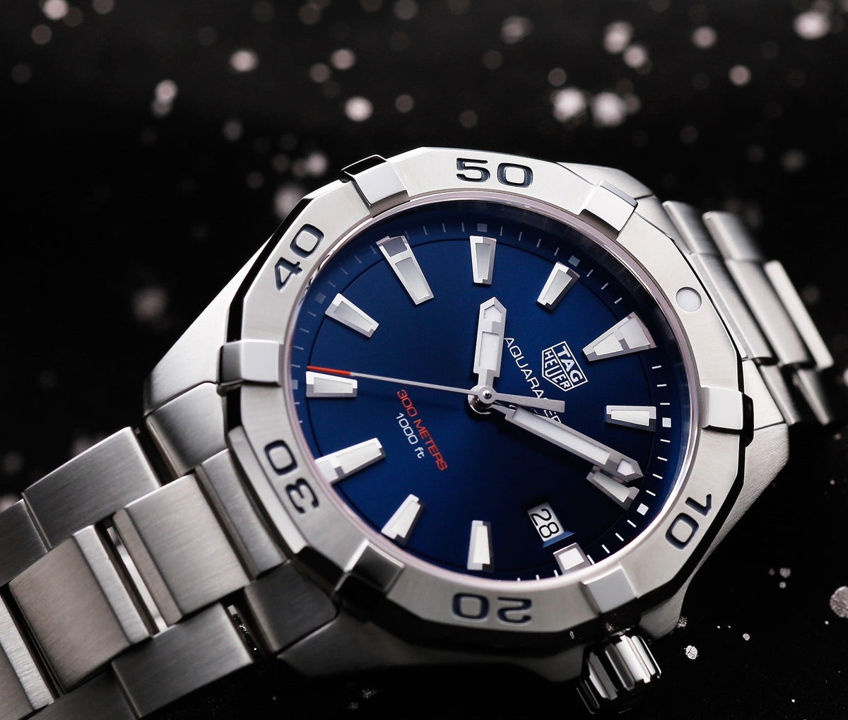  Shop Authentic Tag Heuer Aquaracer Blue Dial Silver Steel Strap Watch for Men - WBD1112.BA0928 - Luxxuri