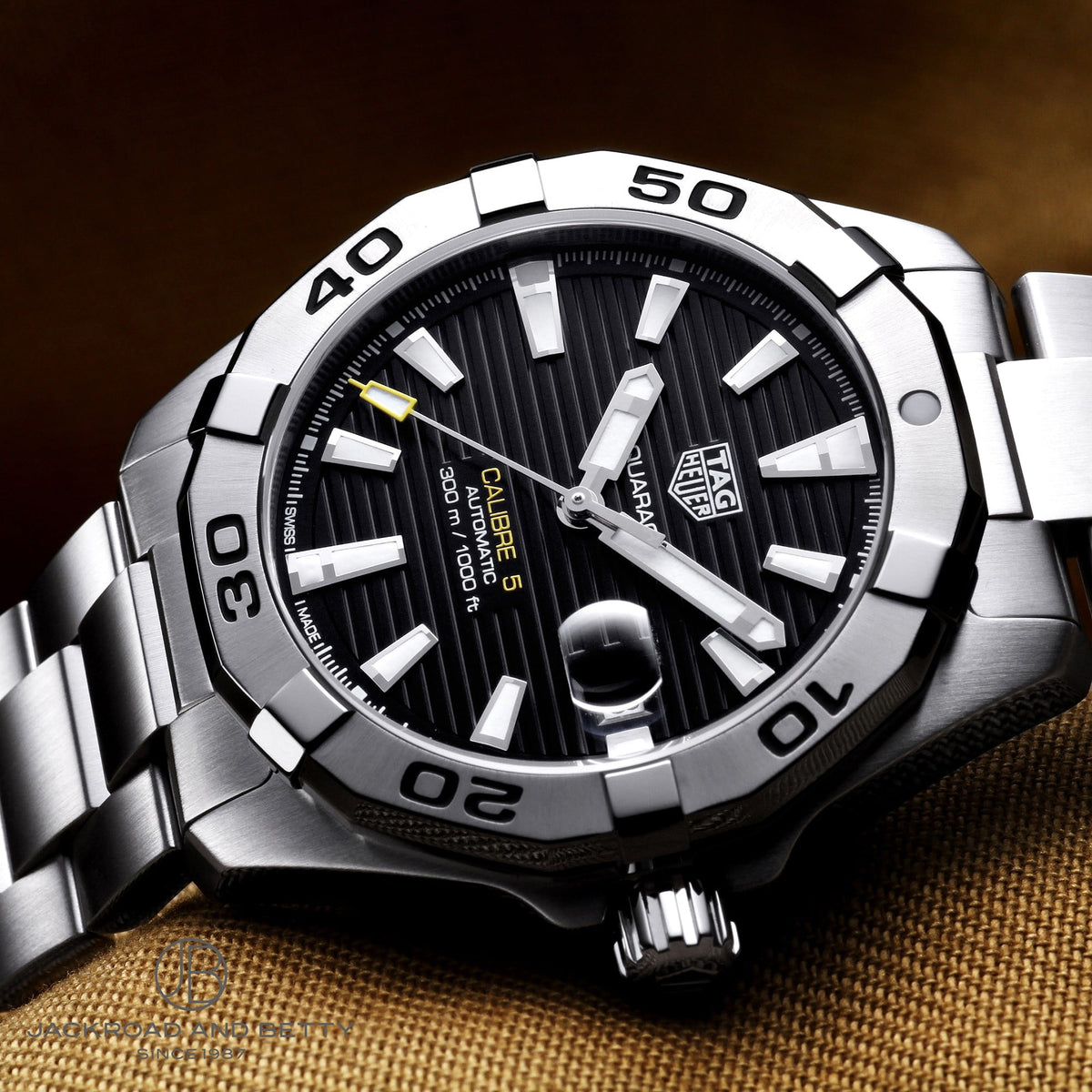  Shop Authentic Tag Heuer Aquaracer Automatic Caliber 5 Black Dial Silver Steel Strap Watch for Men - WBD2110.BA0928 - Luxxuri