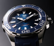  Shop Authentic Tag Heuer Aquaracer Blue Dial Blue Rubber Strap Watch for Men - WAY111C.FT6155 - Luxxuri