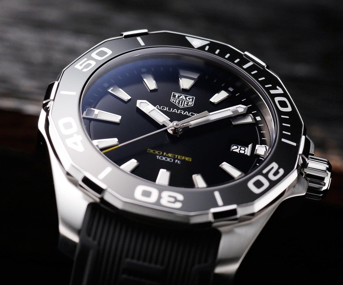  Shop Authentic Tag Heuer Aquaracer Black Dial Black Rubber Strap Watch for Men - WAY111A.FT6151 - Luxxuri