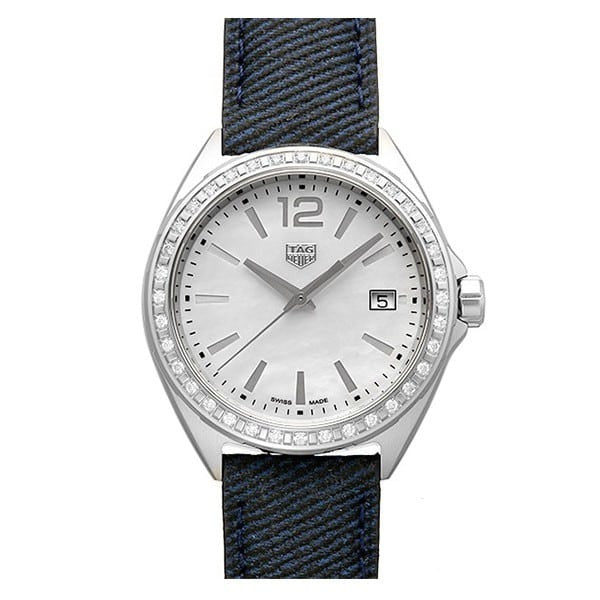  Shop Authentic Tag Heuer Formula 1 Quartz Diamonds Mother of Pearl Dial Blue Leather Strap Watch for Women - WBJ131A.FC8251 - Luxxuri