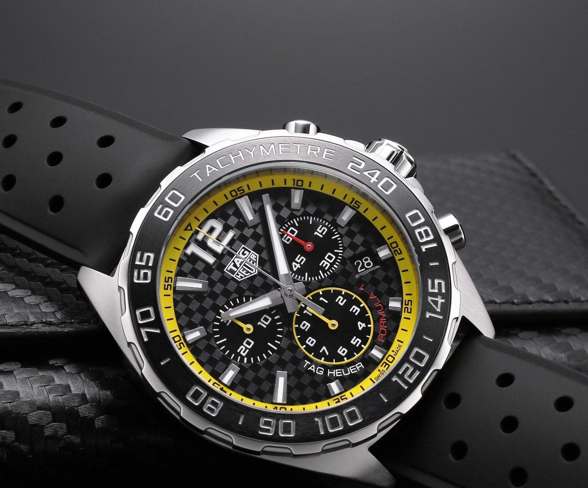  Shop Authentic Tag Heuer Formula 1 Chronograph Black Dial Black Rubber Strap Watch for Men - CAZ101AC.FT8024 - Luxxuri