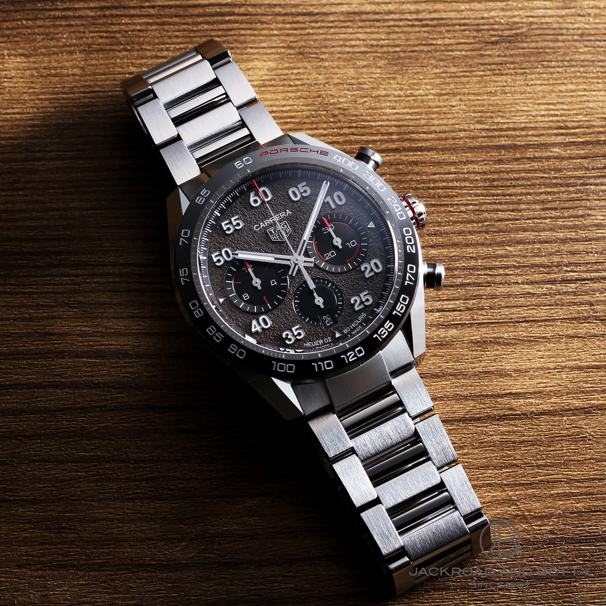  Shop Authentic Tag Heuer Carrera Porsche Chronograph Grey Dial Silver Steel Strap Watch for Men - CBN2A1F.BA0643 - Luxxuri
