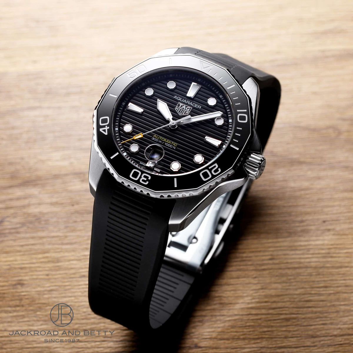  Shop Authentic Tag Heuer Aquaracer Professional 300 Automatic Black Dial Black Rubber Strap Watch for Men - WBP201A.FT6197 - Luxxuri