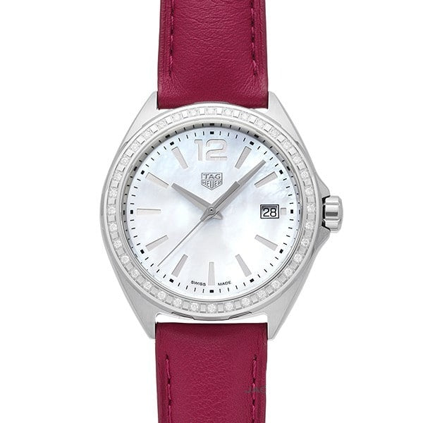  Shop Authentic Tag Heuer Formula 1 Quartz Mother of Pearl Dial Red Leather Strap Watch for Women - WBJ131A.FC8253 - Luxxuri