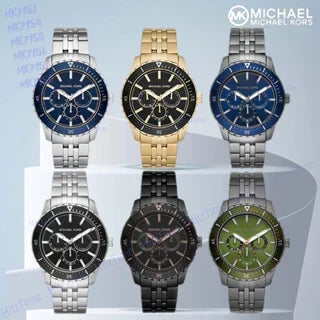  Shop Authentic Michael Kors Chronograph Cunningham Multifunction Blue Dial Grey Steel Strap Watch For Men - MK7155 - Luxxuri