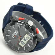  Shop Authentic Tommy Hilfiger Digital Analog Blue Dial Blue Rubber Strap Watch For Men - 1791761 - Luxxuri